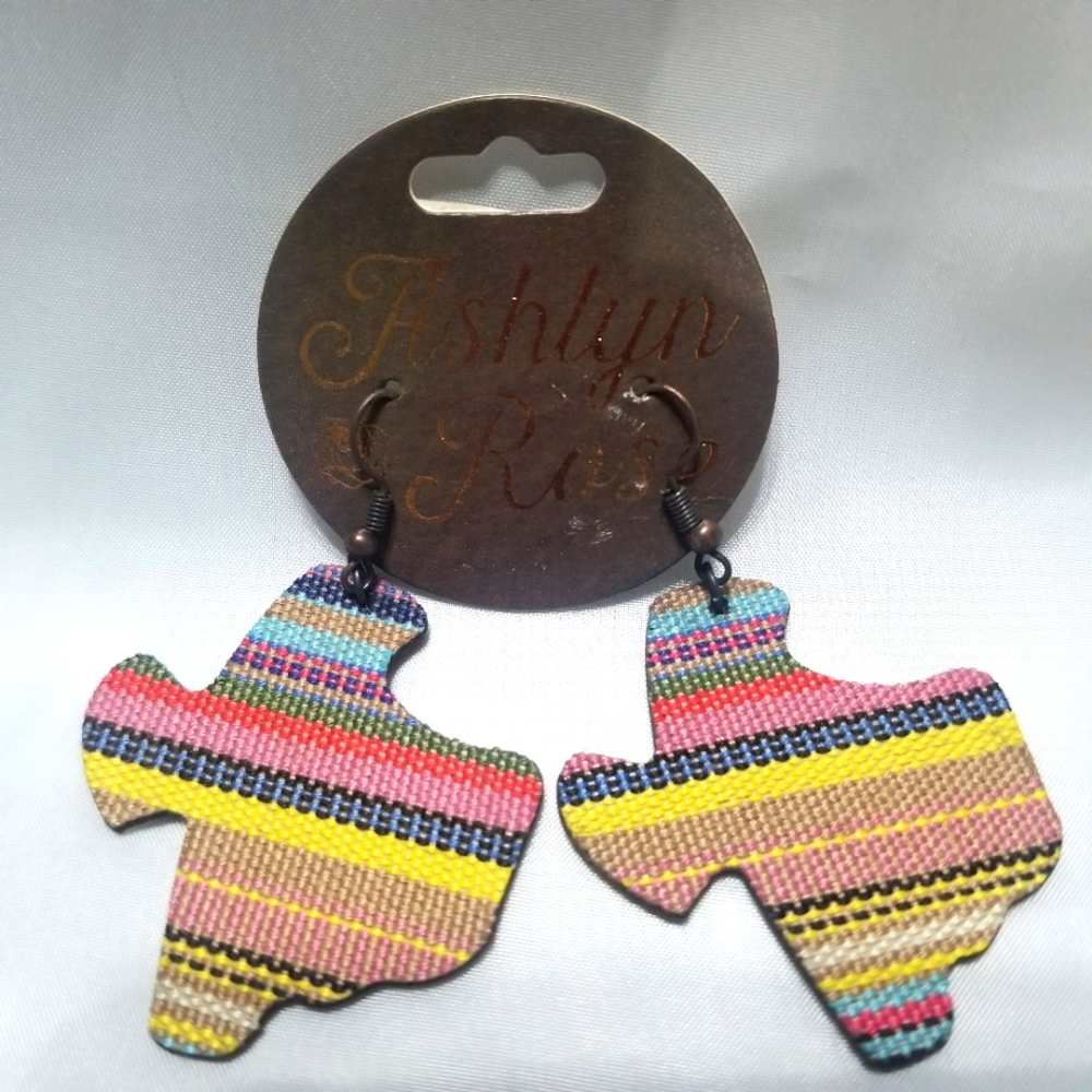 Texas Shape Sarape Earrings    B5
